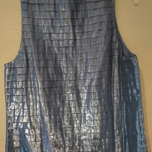 Ladies J.Crew NWOT Blue Lame Shiny Vest